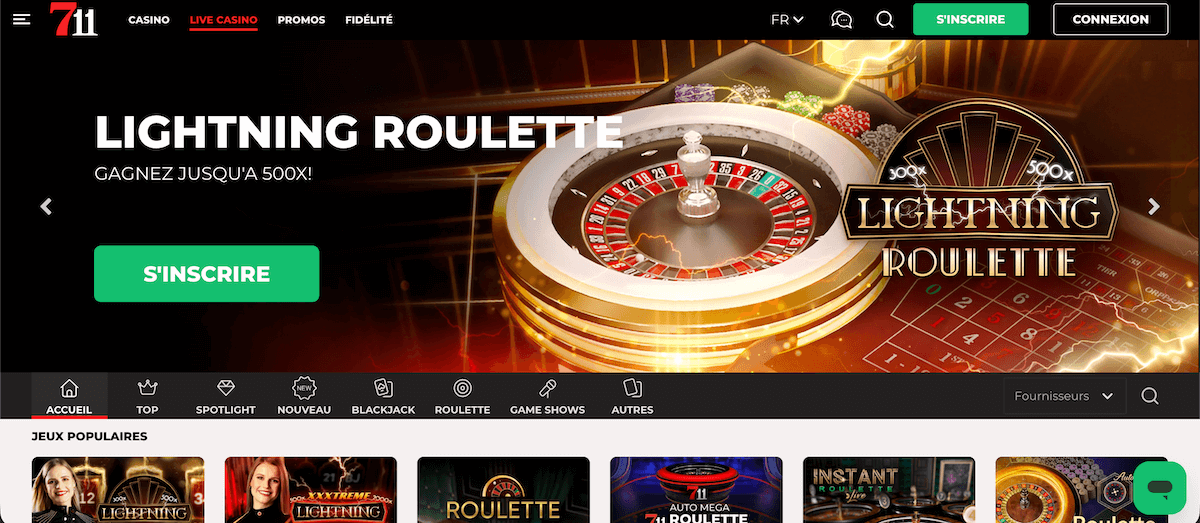 711 Casino en direct