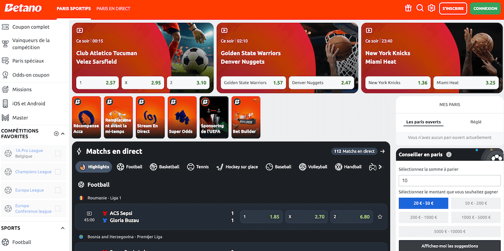 Betano homepage