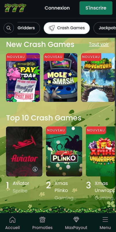 Application Casino777 games