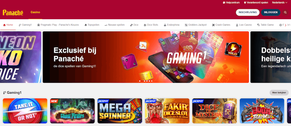 Panaché Casino homepage