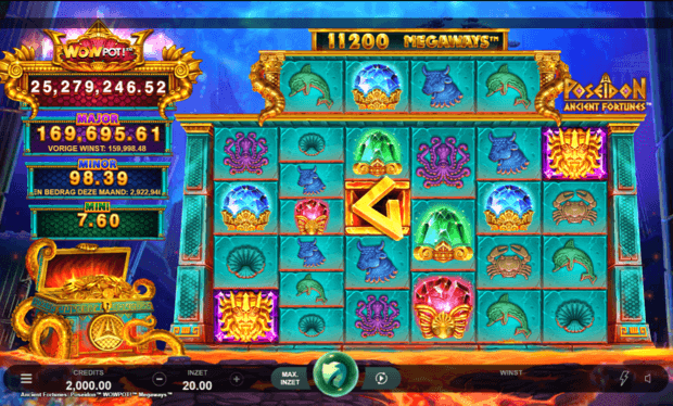 Voorbeeld van slotgame Ancient Fortune Poseidon WowPot Megaways