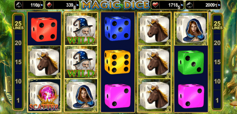 Magic of Dice slots game in actie