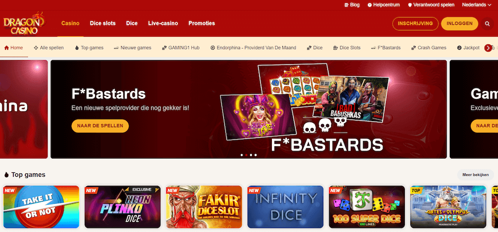 Dragon Casino homepage