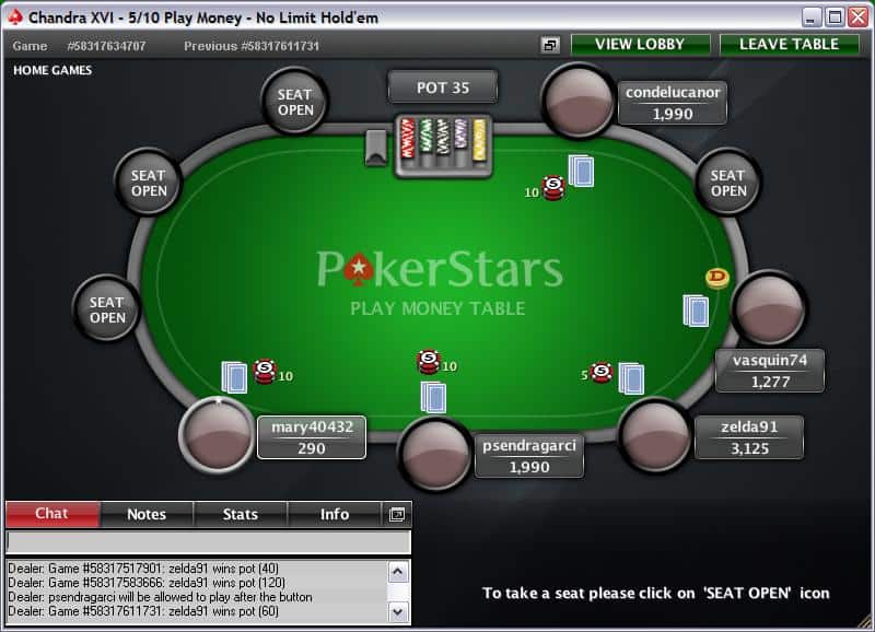 Texas Hold'em online bij PokerStars