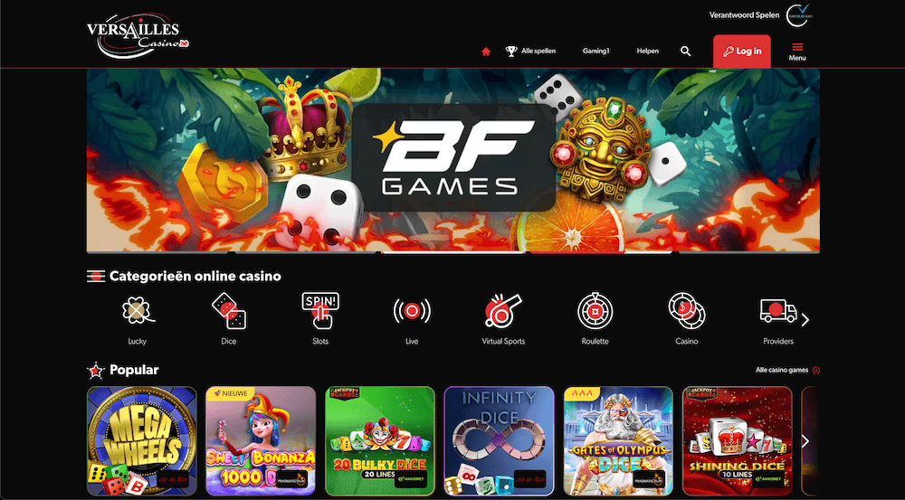 Versailles Casino homepage